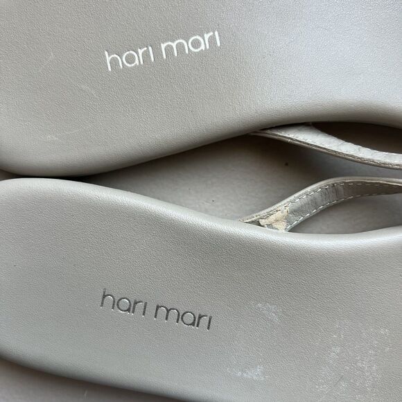 Hari Mari Cloud Light Taupe Gray Toe Post Thong Flip Flop Sandal Women’s 10 - Picture 9 of 16